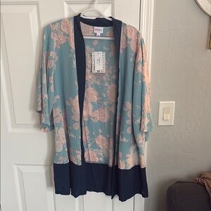 LuLaRoe Floral Kimono in Blue and Pink